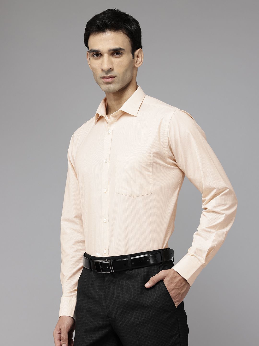 Park Avenue Slim Fit Pinstriped Formal Shirt