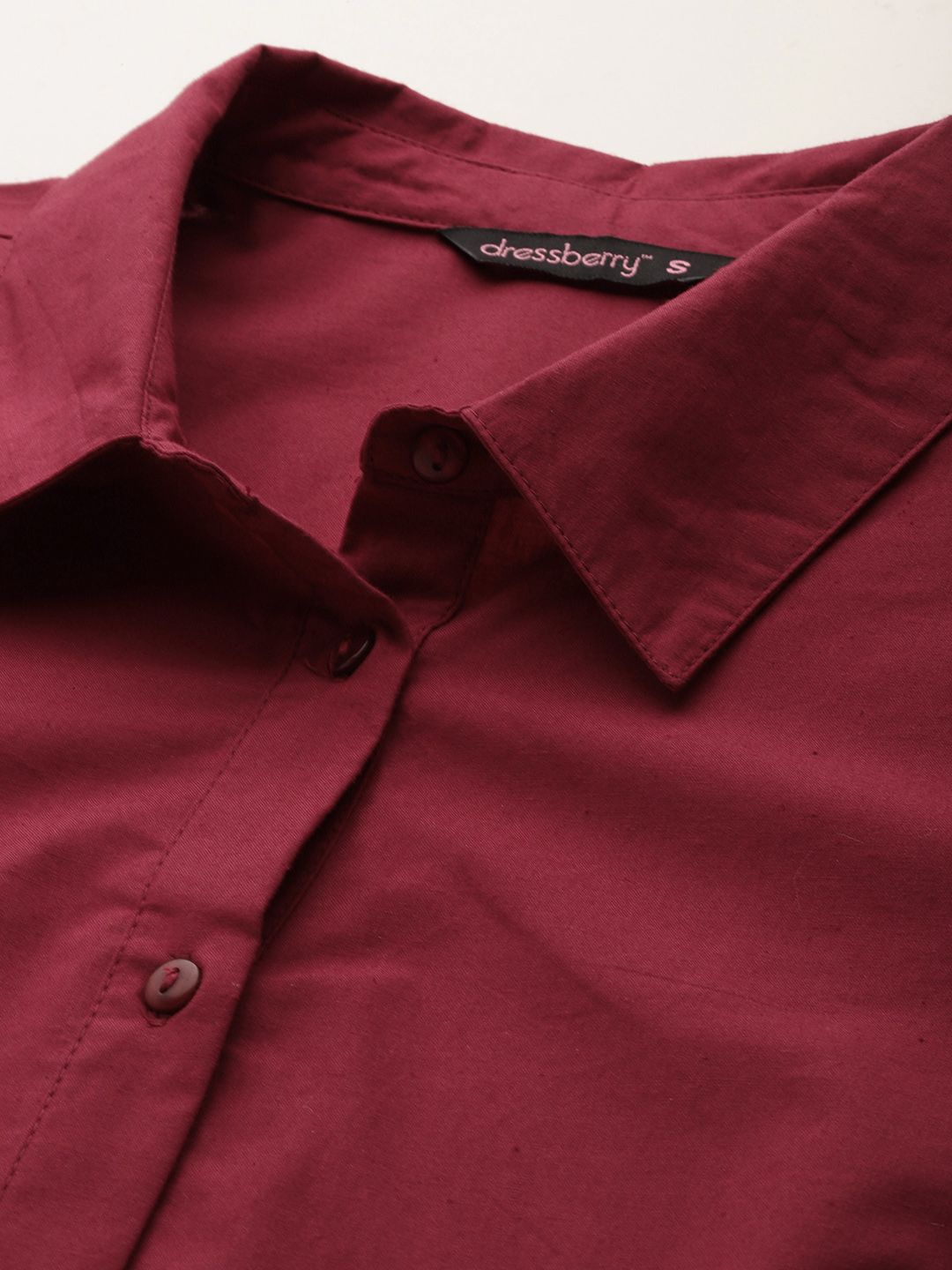 DressBerry Pure Cotton Wrap Tie-Up Shirt Mini Dress