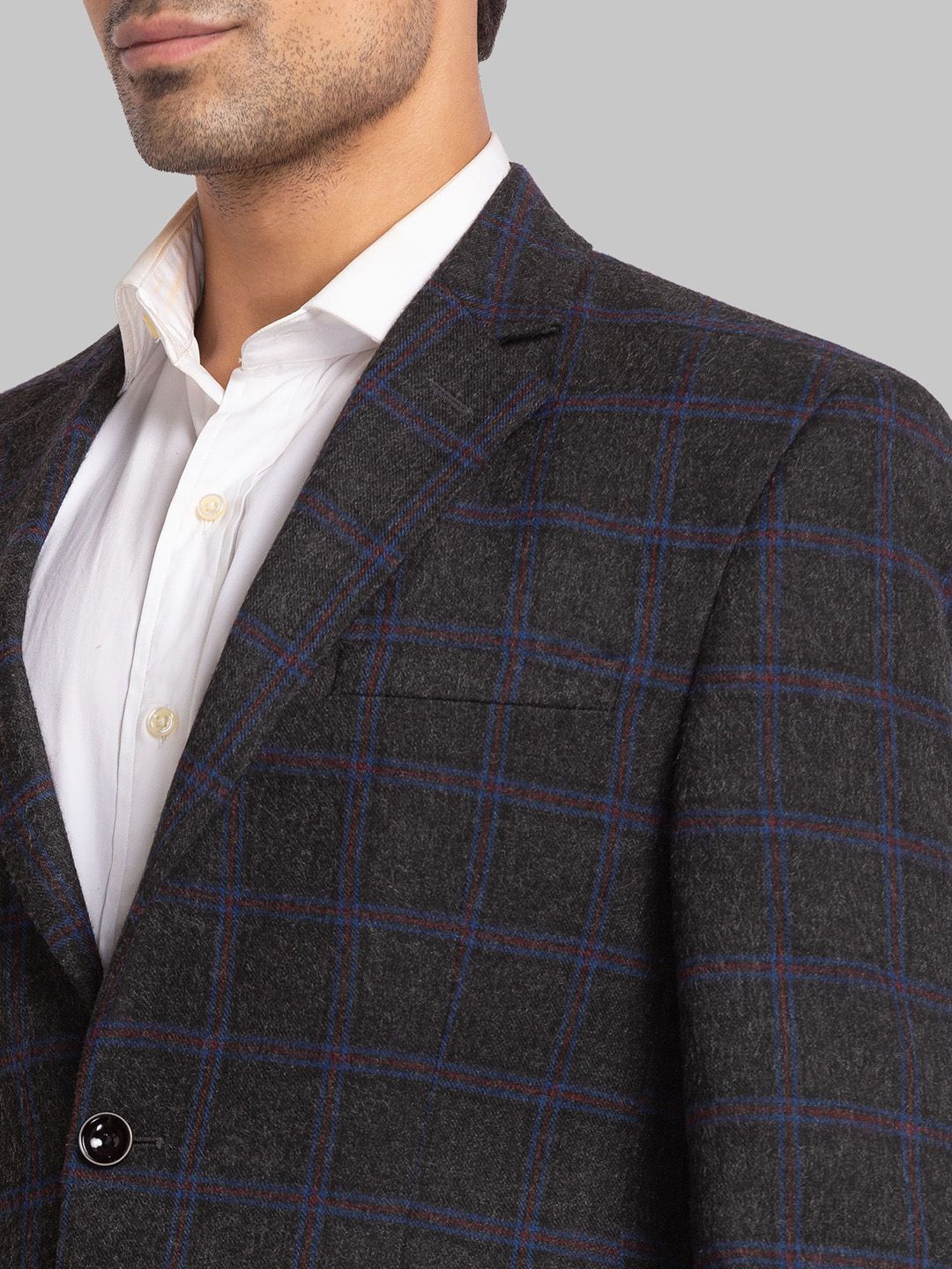 Park Avenue Men Checked Single-Breasted Formal Blazer