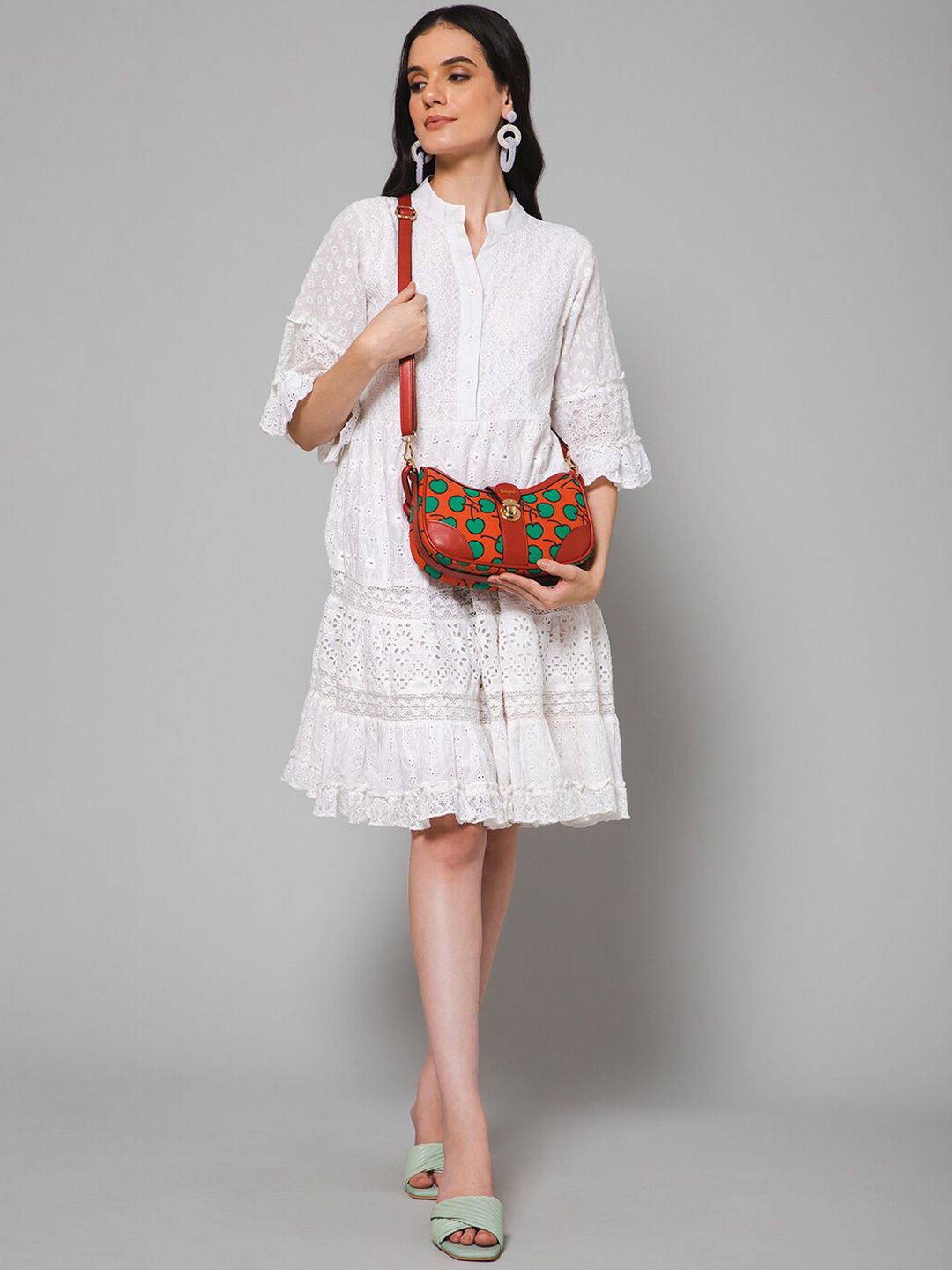 Berrylush Red Graphic Printed PU Structured Shoulder Bag