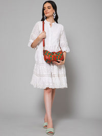 Berrylush Red Graphic Printed PU Structured Shoulder Bag