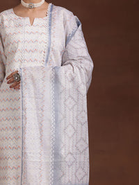 Libas Women Embroidered Regular Sequinned Kurta with Trousers & Dupatta