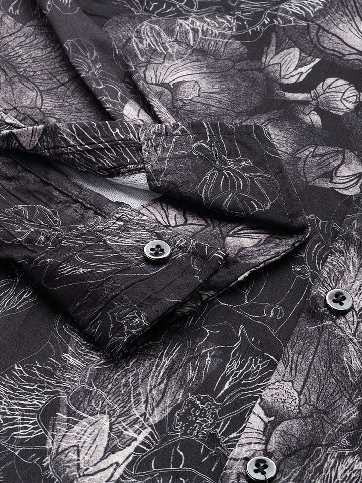 The Indian Garage Co Slim Fit Floral Printed Casual Shirt