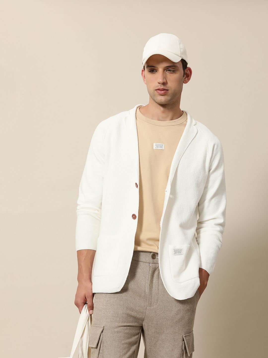Mr Bowerbird Tailored Fit Lightweight Knitted Single-Breasted Casual Blazer