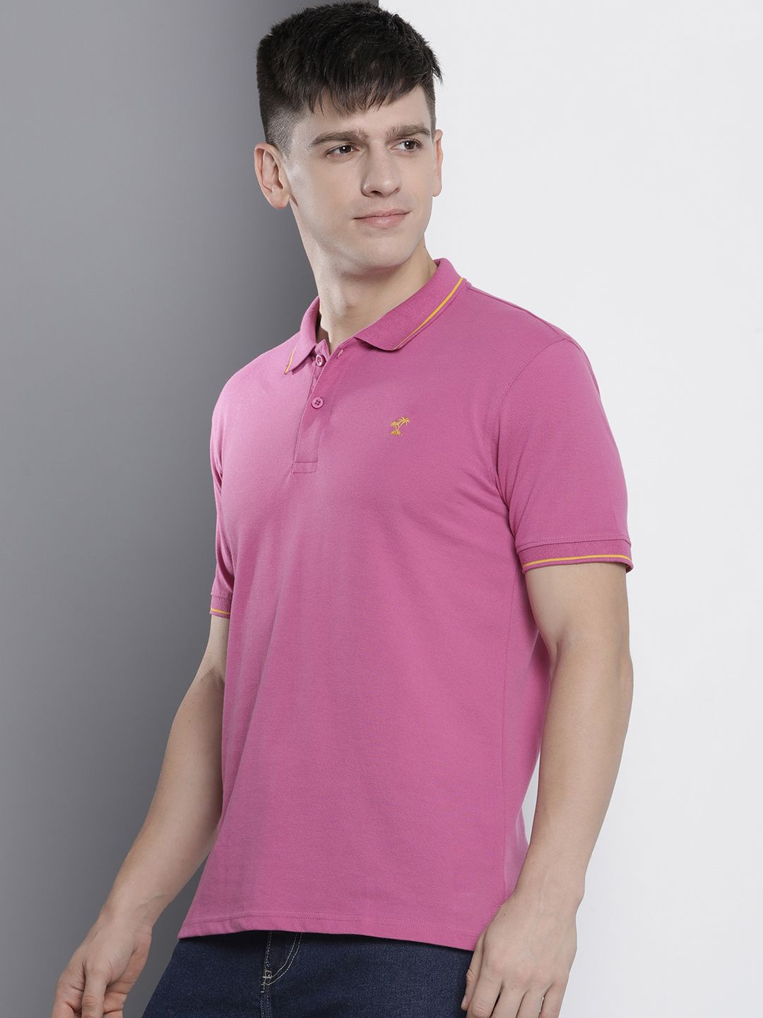 The Indian Garage Co Men Solid Polo Collar T-shirt