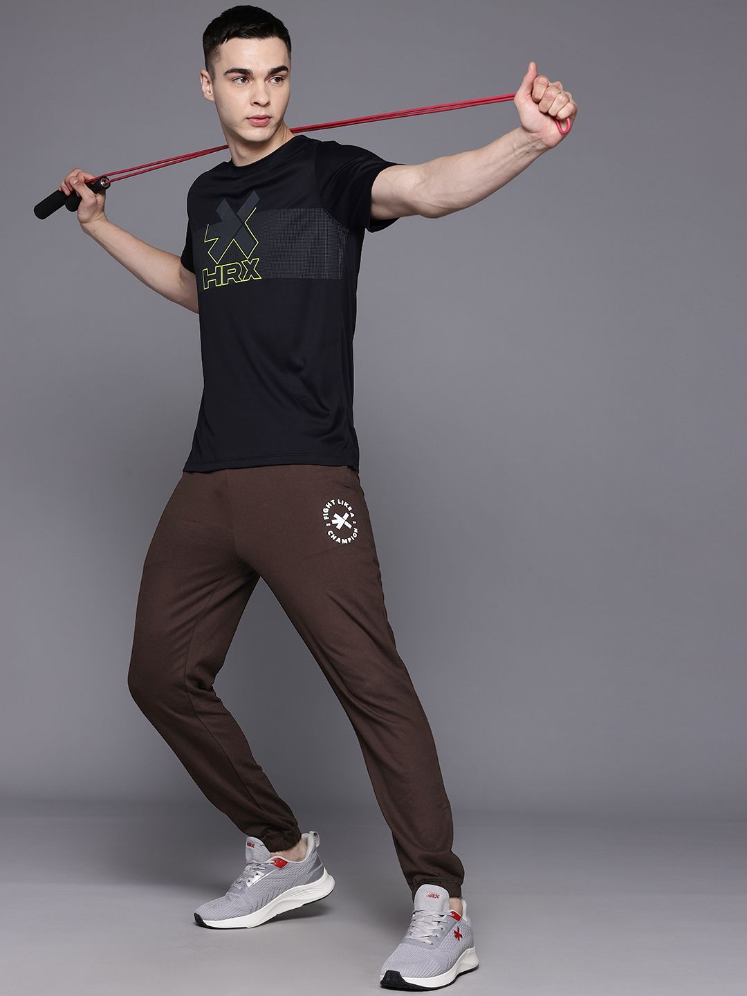 HRX by Hrithik Roshan Men Brand Logo Detail Mid-Rise Regular Fit Training Joggers