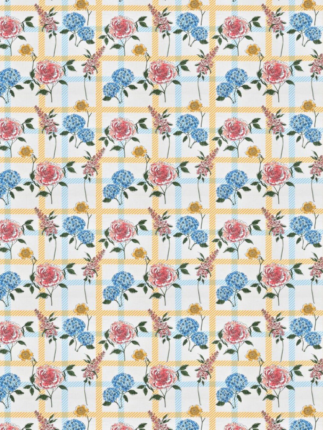 BOMBAY DYEING Florentine White Floral Pure Cotton 144TC Queen Bedsheet Set 2.28 m X 2.54 m
