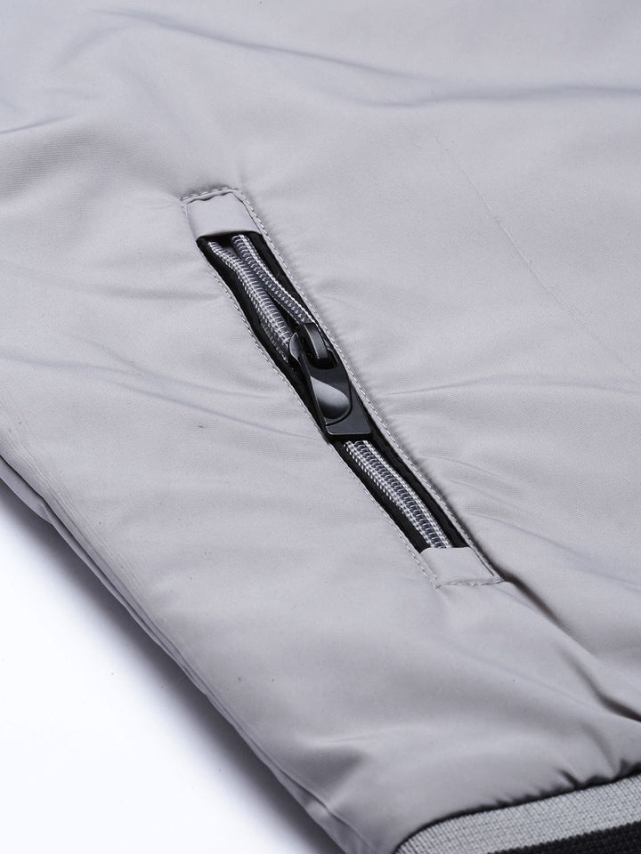 The Indian Garage Co Men Grey Bomber Jacket