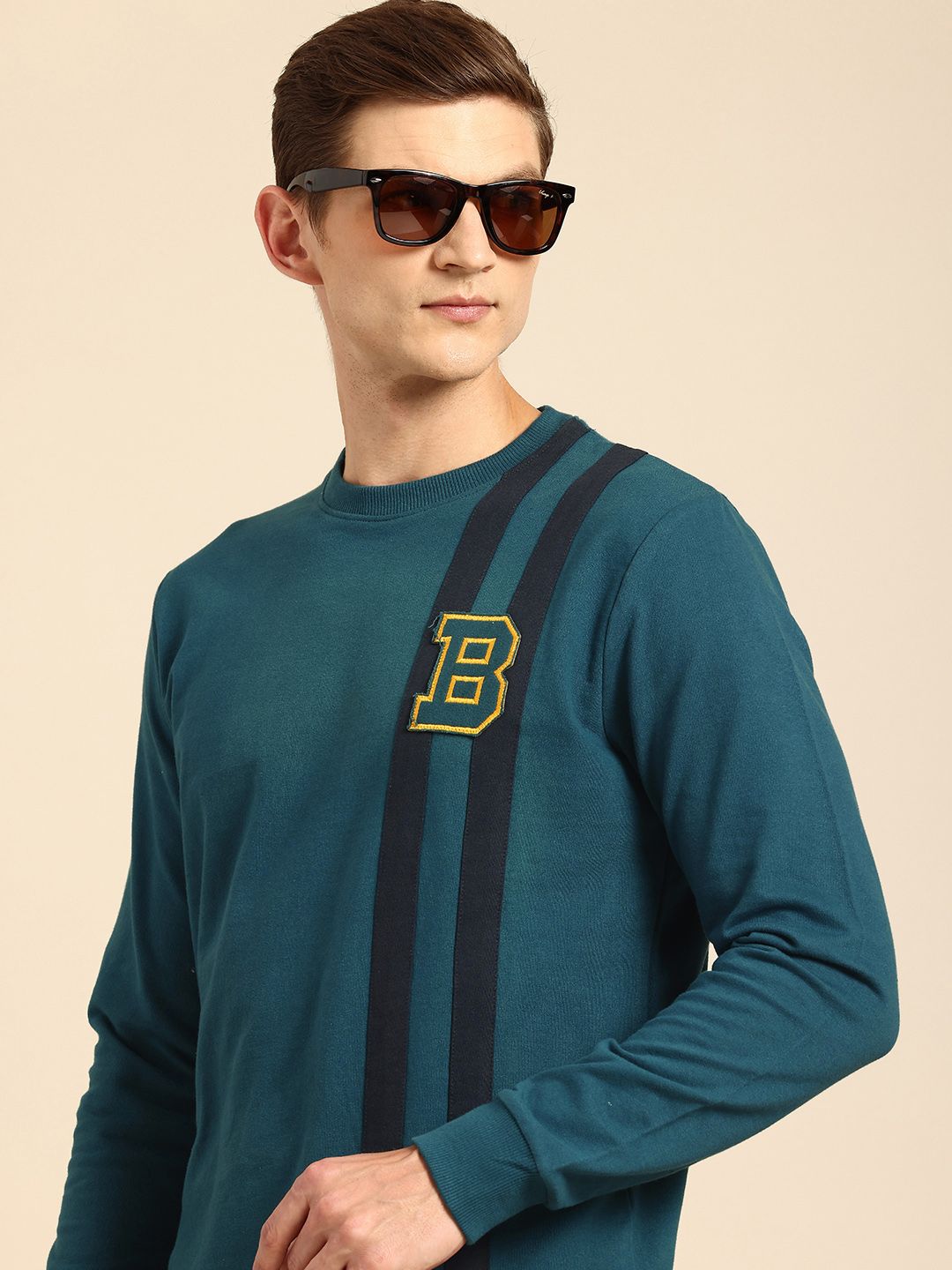 Being Human Striped Pure Cotton Sweatshirt