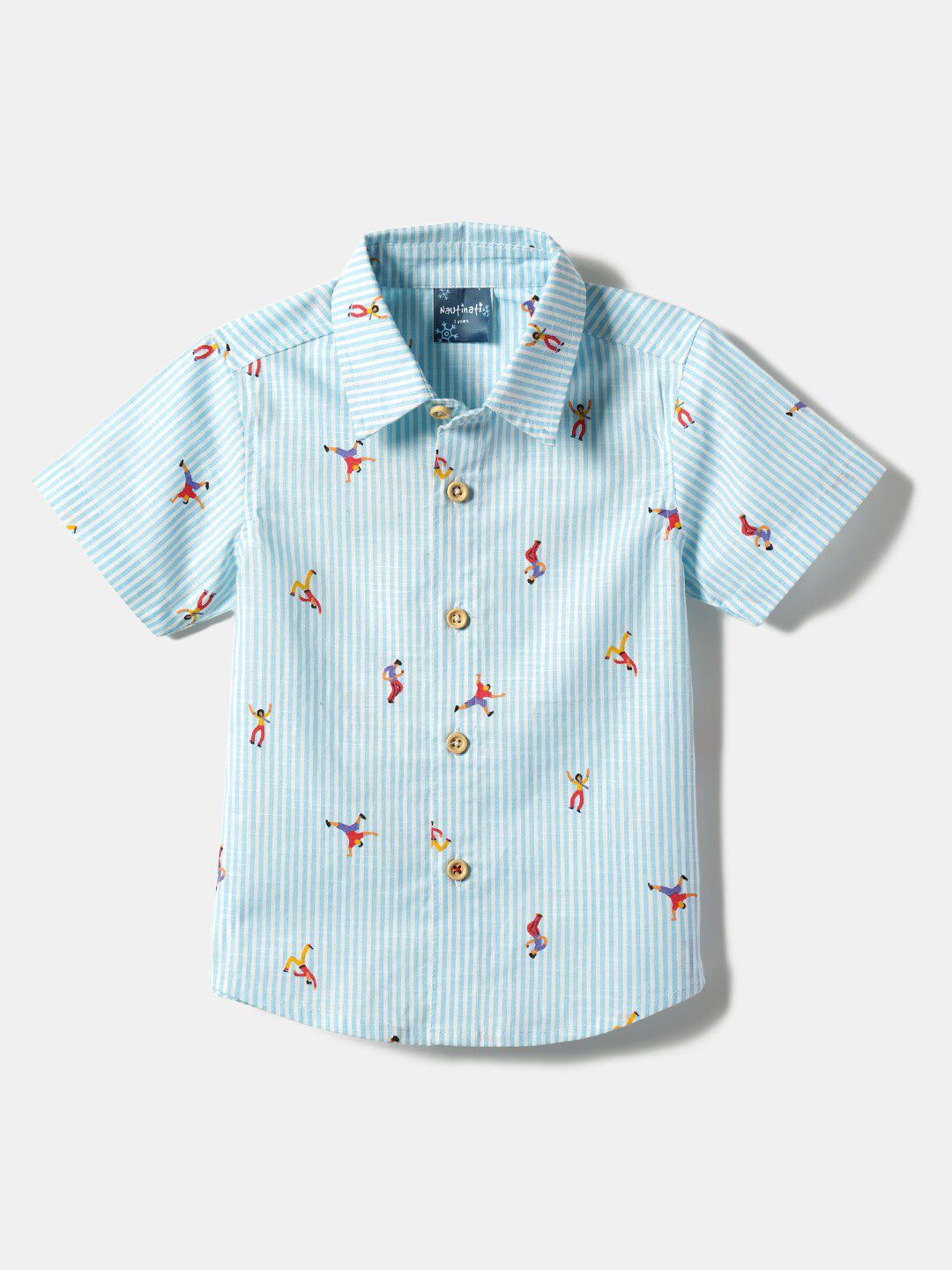 Nauti Nati Boys Printed Pure Cotton Shirt with Shorts