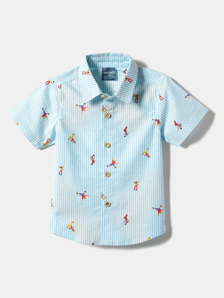 Nauti Nati Boys Printed Pure Cotton Shirt with Shorts
