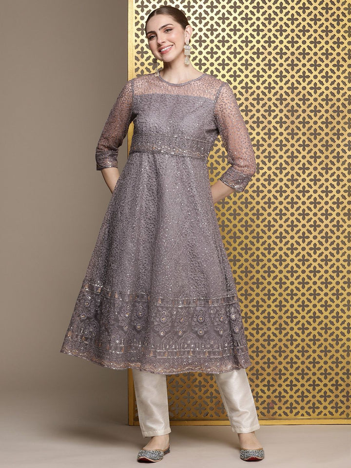 House of Pataudi Embroidered Sequined Jashn Kurta