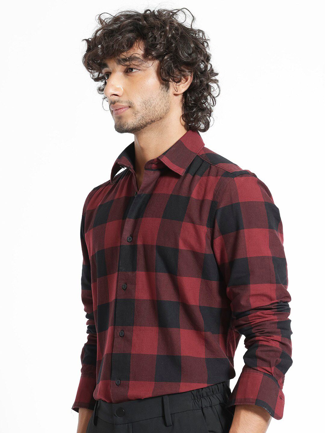 RARE RABBIT Men Byre Slim Fit Checked Cotton Shirt