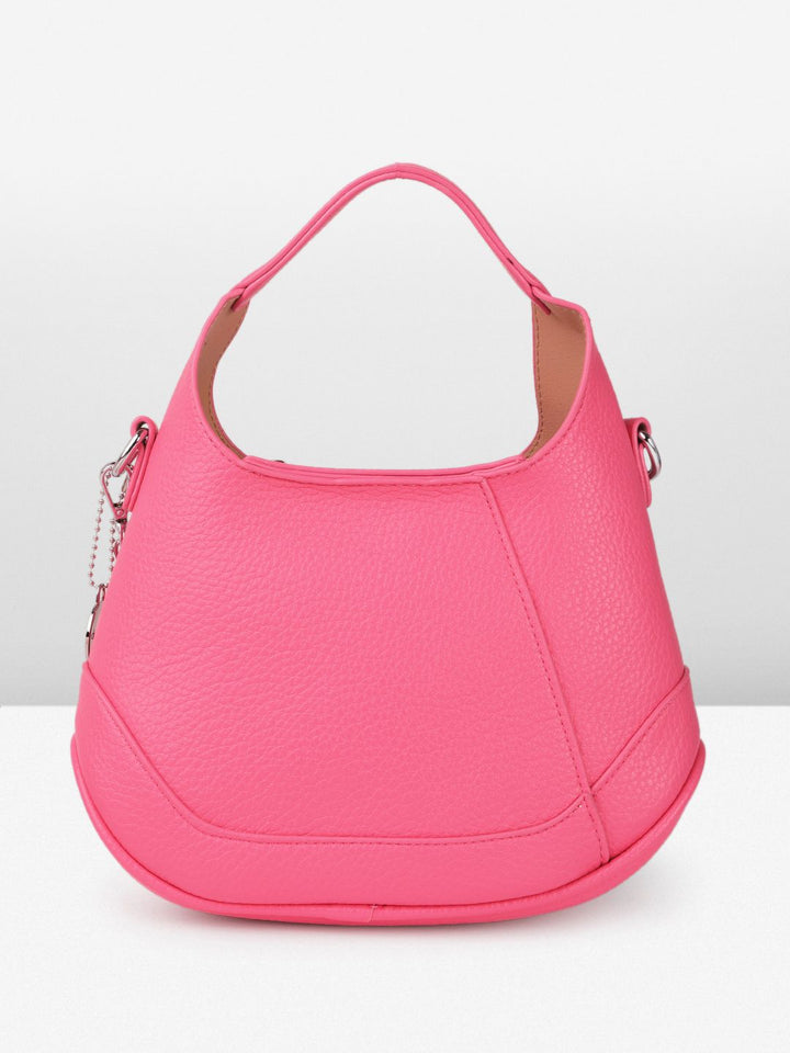 DressBerry Structured Stylized Handle Handheld Bag with Bow Detail