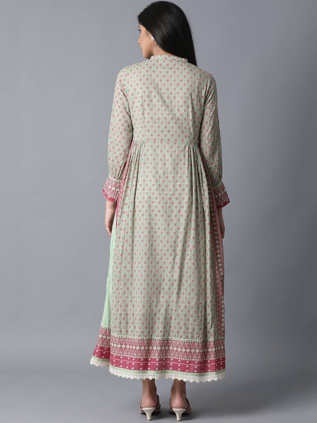 W Women Green Printed Maxi Dress