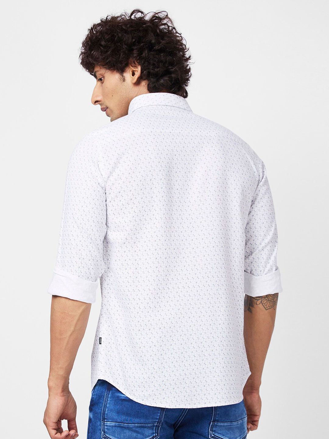 SPYKAR Slim Fit Micro Ditsy Printed Casual Shirt