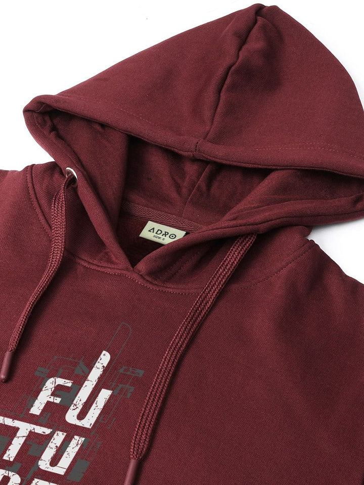 ADRO Men Printed Hooded Sweatshirt