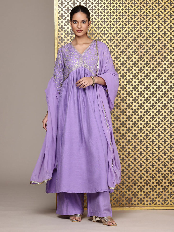 House of Pataudi Embroidered Empire Thread Work Jashn Kurta & Palazzos with Dupatta
