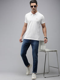 SPYKAR Men Pure Cotton Polo Collar Slim Fit T-shirt