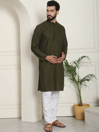 SOJANYA Geometric Embroidered Thread Work Pure Cotton Straight Kurta With Churidar
