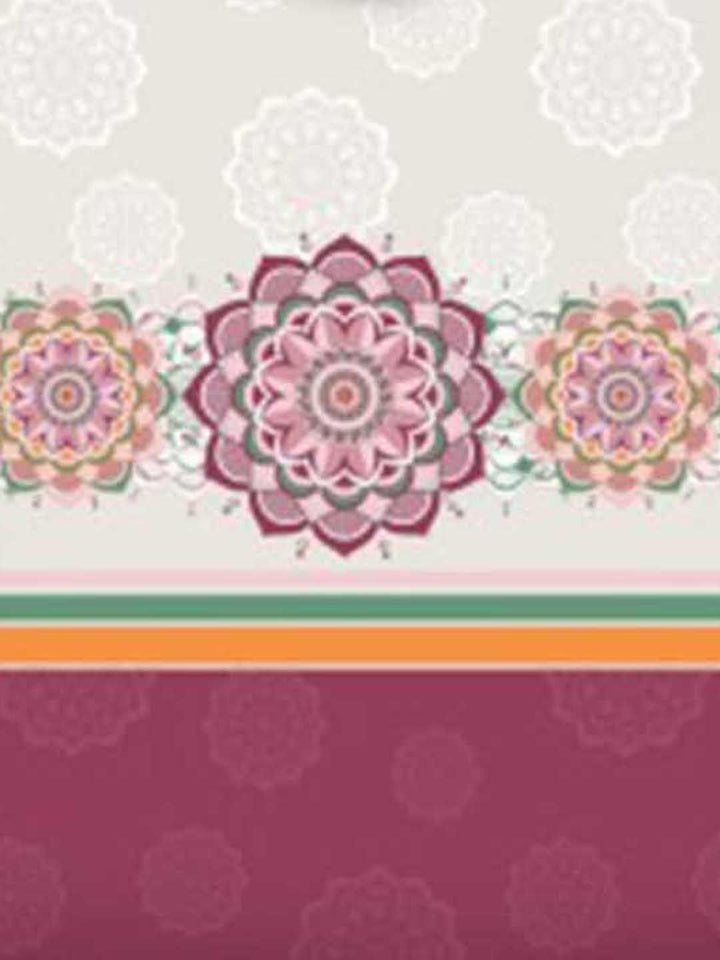 BOMBAY DYEING Celebrating India Pink Printed Cotton 300 TC King Bedsheet & 4 Pillow Cover