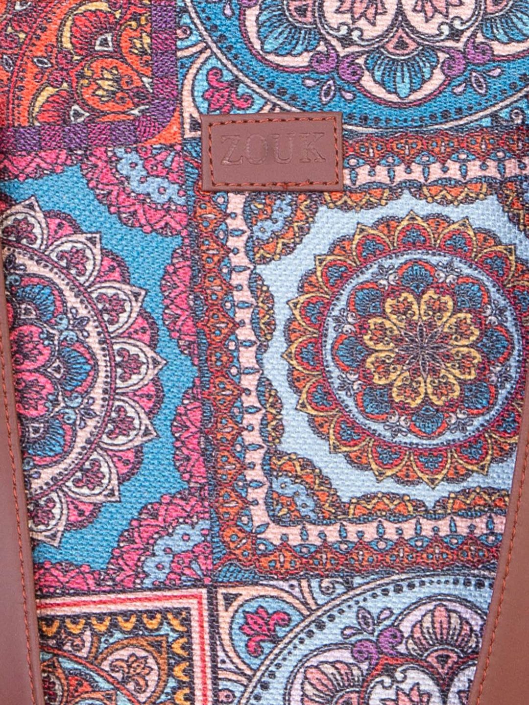 ZOUK Multicoloured Ethnic Motifs Mandala Printed Structured Tote Bag