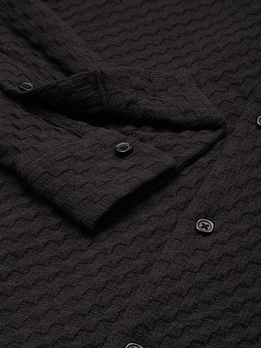 The Indian Garage Co Self Design Opaque Relaxed Fit Casual Shirt