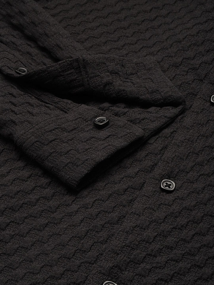 The Indian Garage Co Self Design Opaque Relaxed Fit Casual Shirt