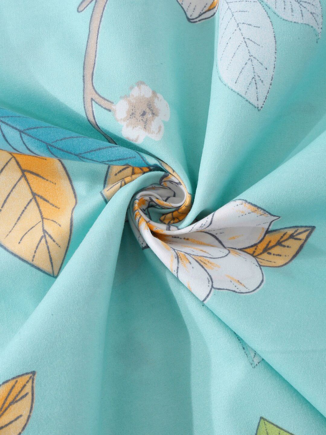 Klotthe Blue Floral Dicetak 300 TC Bedsheet King dengan 2 penutup bantal