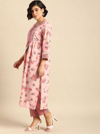Anouk Women Pure Cotton Printed Regular Kurta With Trousers