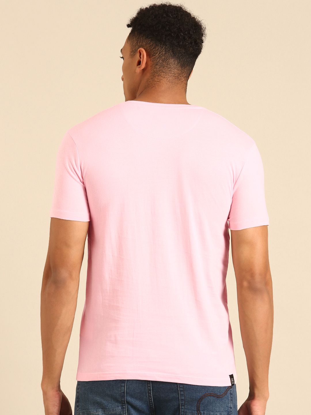 Being Human V-Neck Pure Cotton T-shirt with Minimal Print