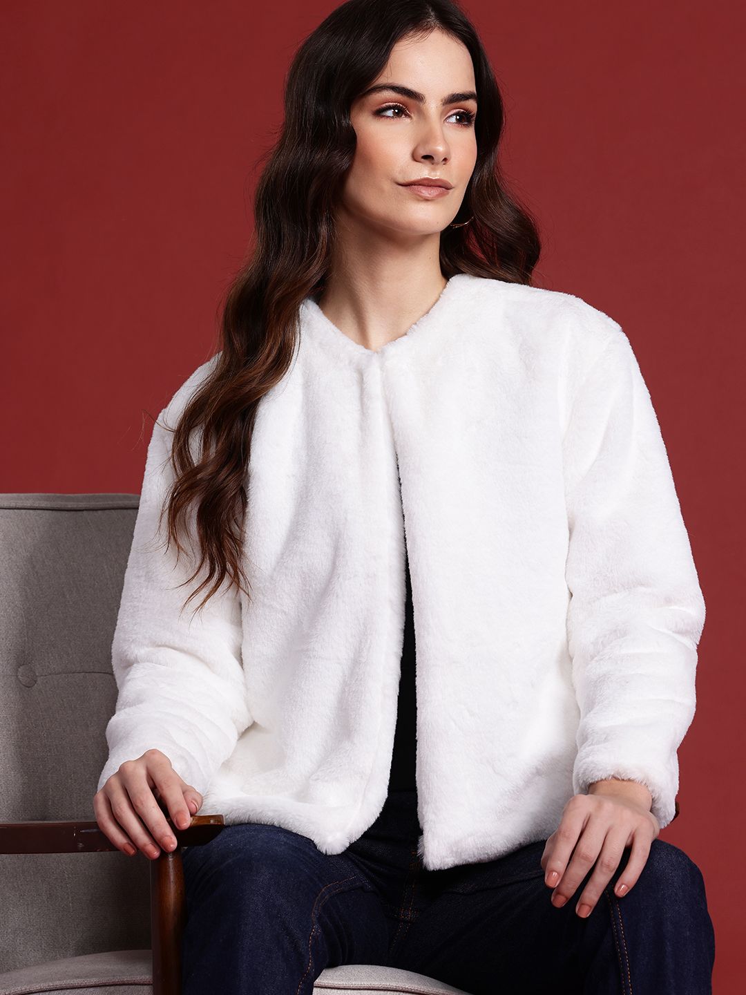 all about you Faux Fur Open Front Jacket