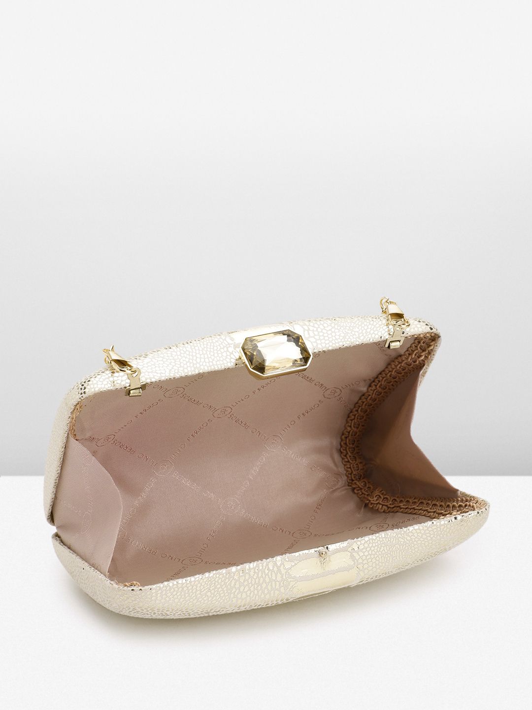 Lino Perros Snake Skin Textured Box Clutch