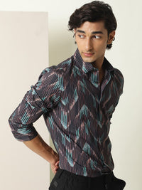 RARE RABBIT Men Stria Slim Fit Vertical Striped Shirt