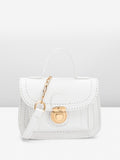 DressBerry Geometric Textured Structured Satchel Bag
