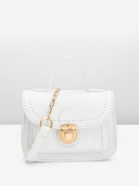 DressBerry Geometric Textured Structured Satchel Bag