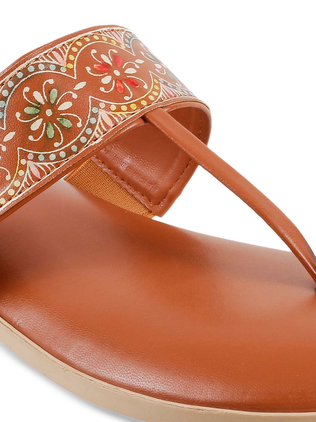 Metro Women Brown Printed One Toe Flats