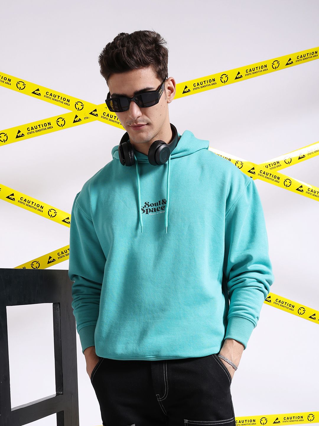 The Indian Garage Co Printed Hooded Pullover Sweatshirt