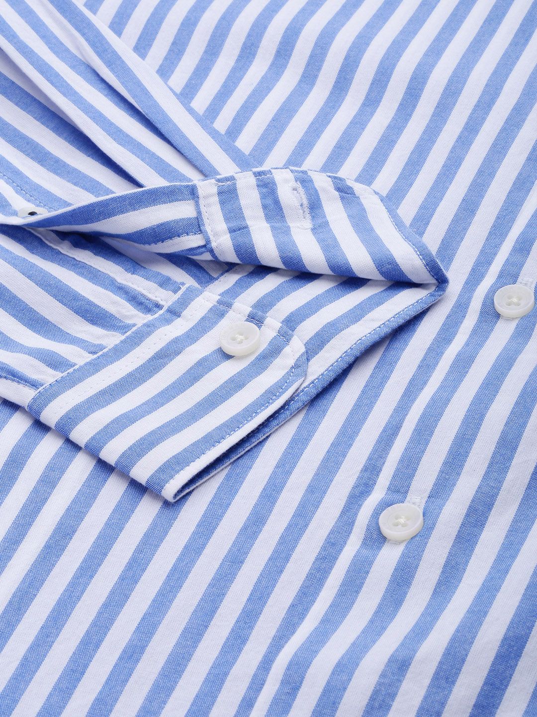 THE BEAR HOUSE Men Blue Slim Fit Bengal Stripes Casual Shirt