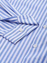 THE BEAR HOUSE Men Blue Slim Fit Bengal Stripes Casual Shirt