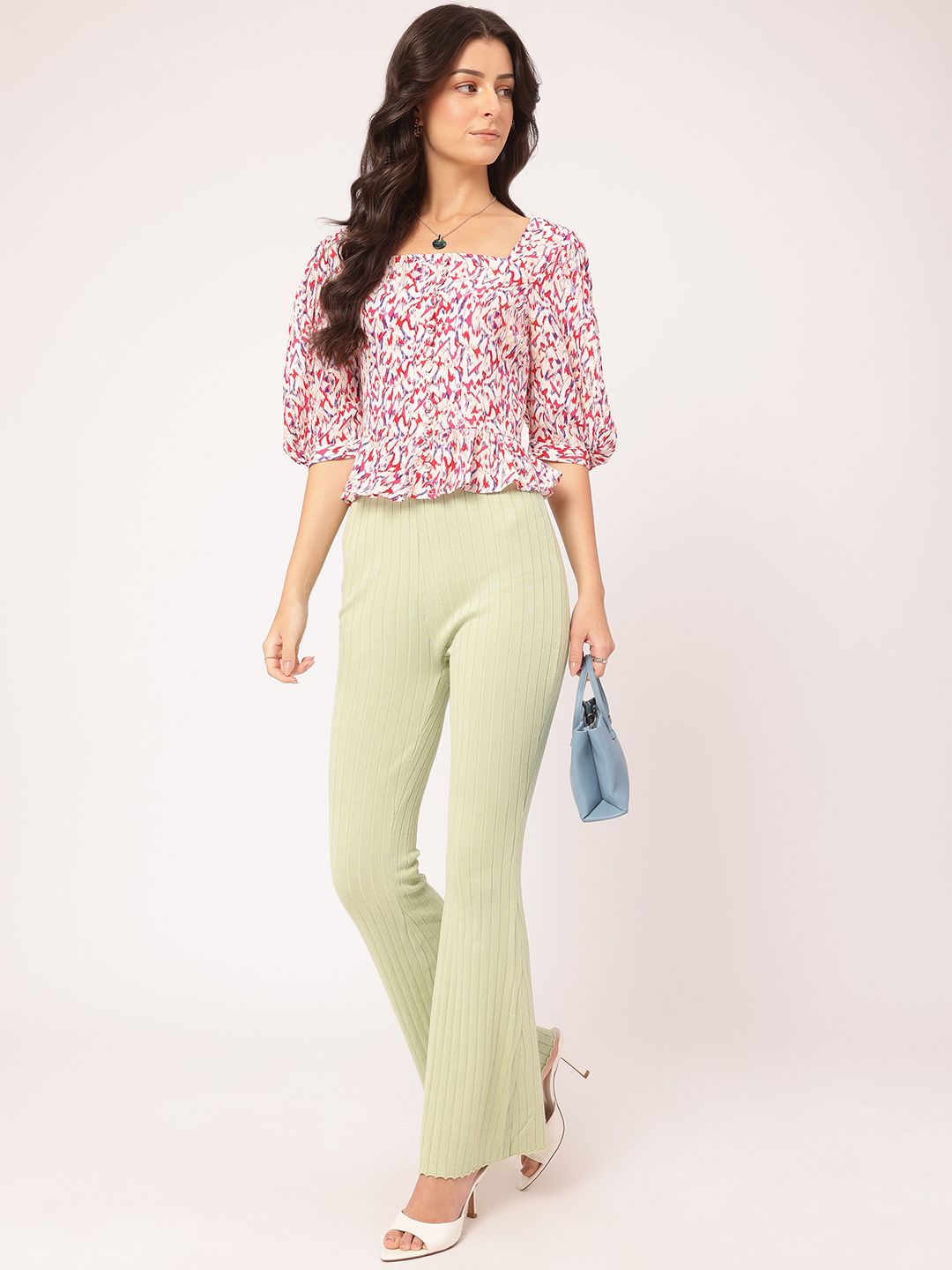 DressBerry Sweet & Simple Square Neck A-line Top