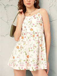 DressBerry Floral Weekends Floral Print Smocked A-line Mini Dress