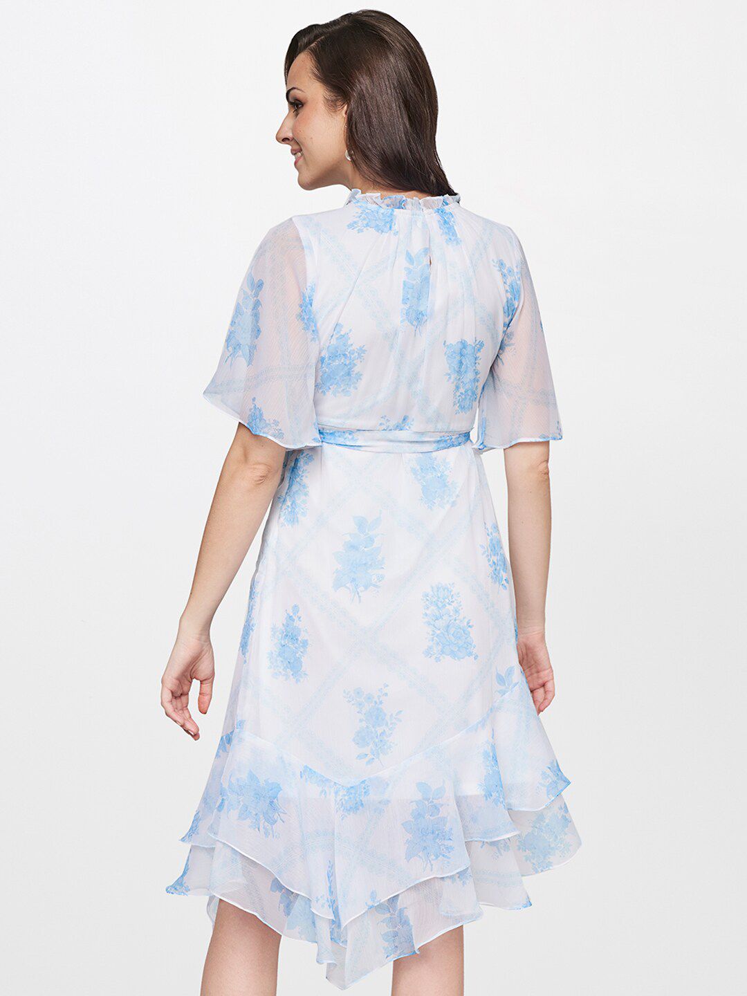 AND White Floral Midi Dress