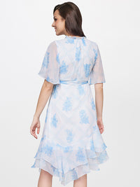 AND White Floral Midi Dress