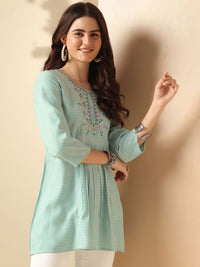 Anouk Embroidered Round Neck A-line Top