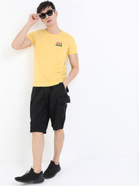 HIGHLANDER Men Yellow Printed  Slim Fit T-shirt