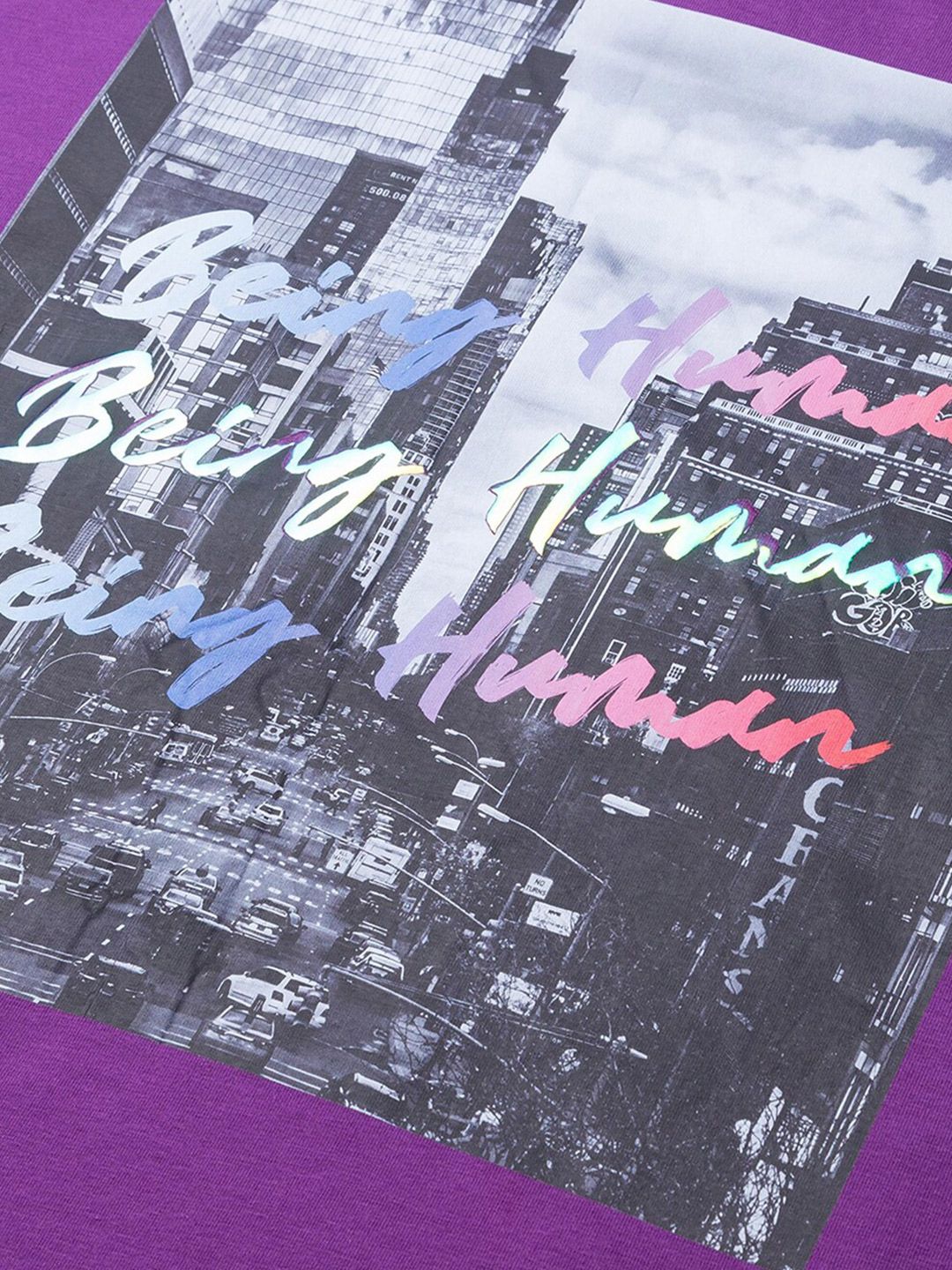 Being Human Men Violet Printed T-shirt