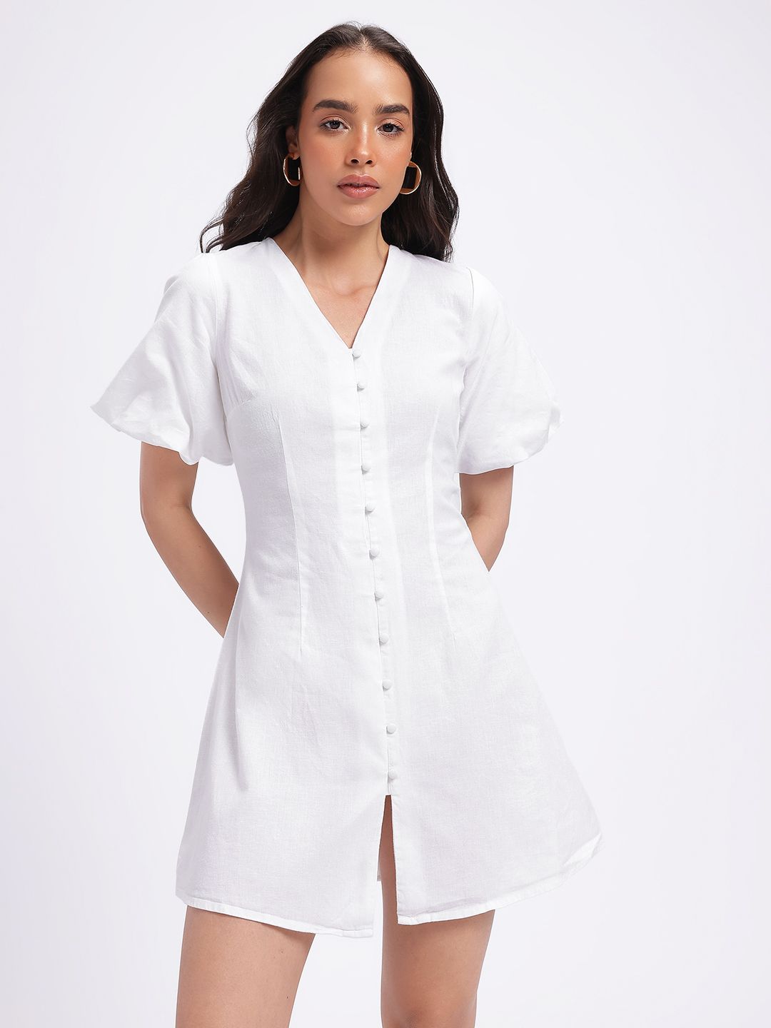 DressBerry Summer Chic Button-Up A-Line Mini Dress