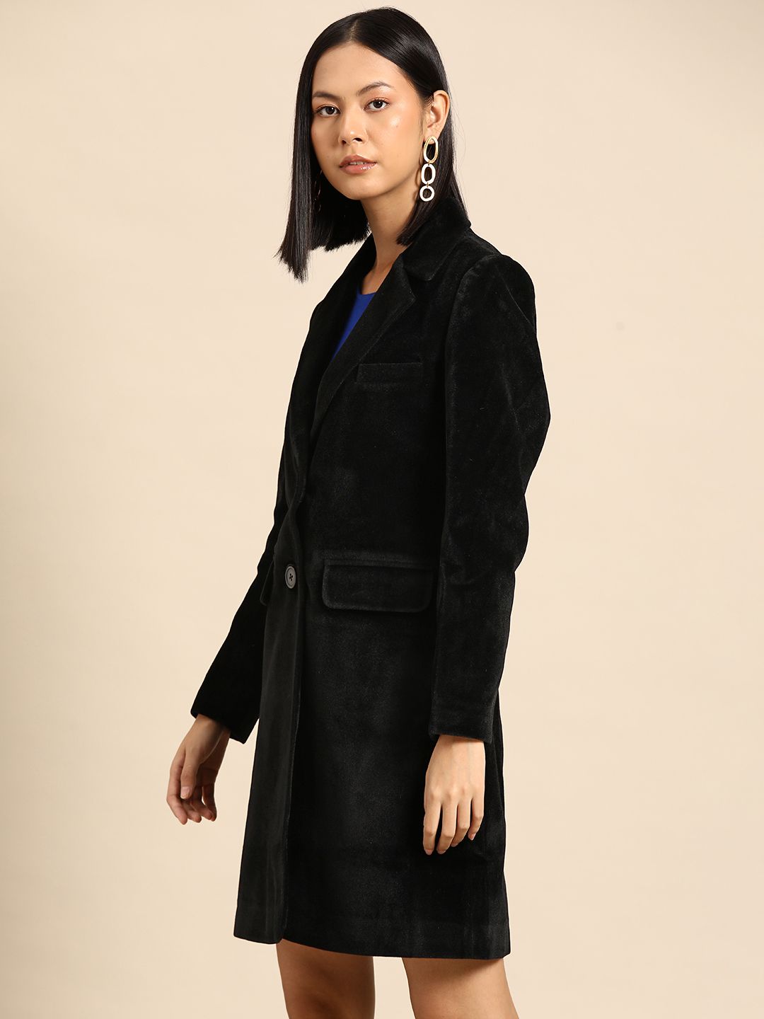 all about you Longline Velvet Overcoat