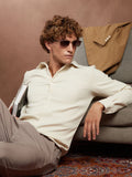 Campus Sutra Self Design Spread Collar Long Sleeves Cotton Comfort Shirt